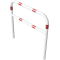 Protective bar made of steel tubing |  60 x 2.5 mm | with crossbar | total width: 1200 mm | total height: 1200 mm | hot-dip galvanized and white coatedwith red reflecting stripes